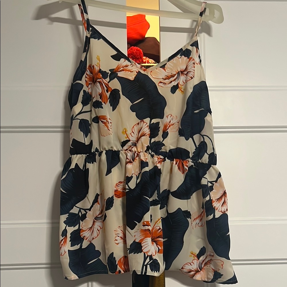 🔥 2/12$ ✨ Floral Spaghetti Strap Top